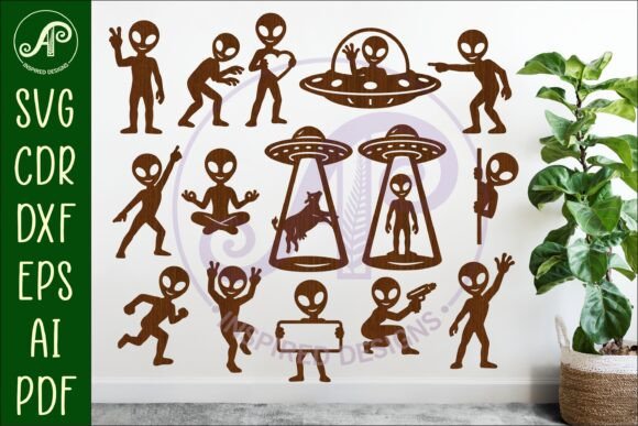 Alien SVG Bundle X 15 UFO Space Cut File: Add Some Extraterrestrial Fun to Your Projects