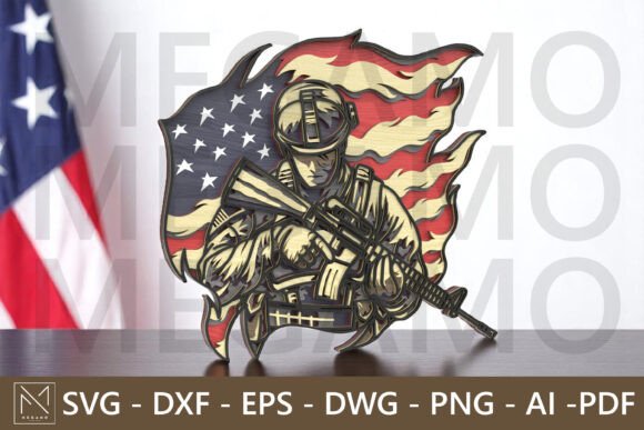 American Soldier with US Flag - SVG: A Patriotic Design for Every Celebration
