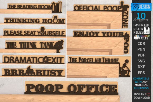 Bathroom Door Corners Laser Cut Bundle