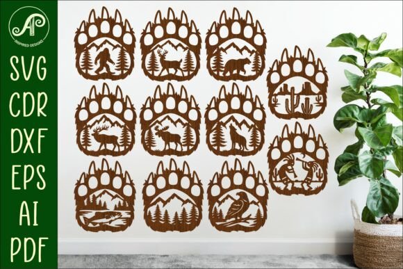 Bear Paw Print Wall Sign Bundle: A Creative Solution for Custom Wall Art