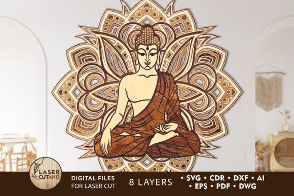 Buddha Mandala Multilayer Laser Cut File
