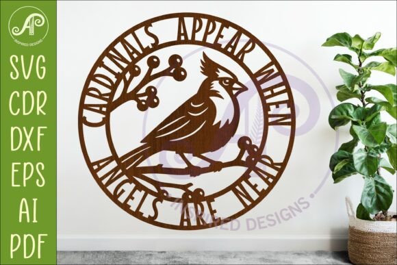 Cardinal Memorial Wall Sign SVG Laser