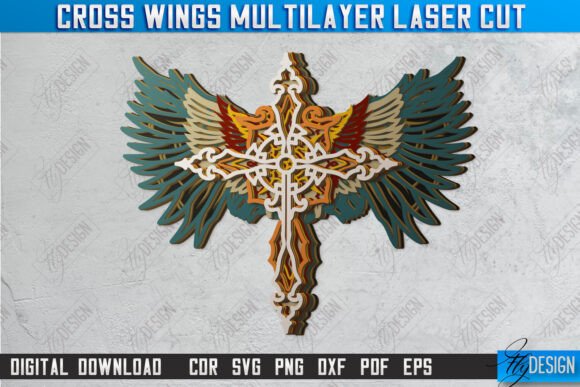 Cross Wings Multilayer Laser Cut CNC