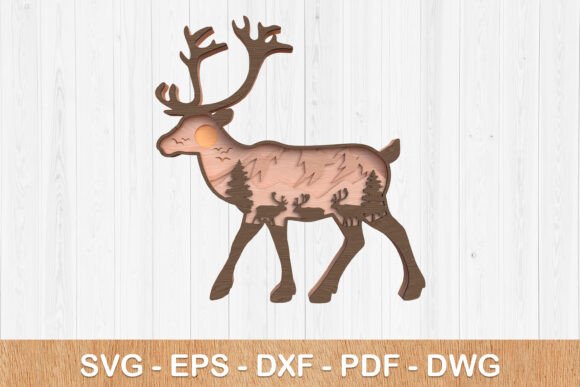 Deer Forest Landscape Layered Laser Cut: A Versatile Design for Creative Projects