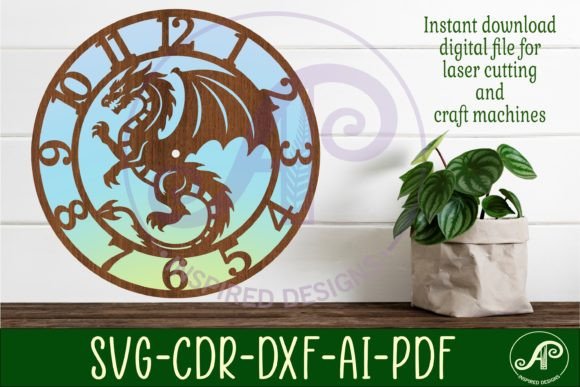 Dragon Wall Clock Laser Cut Files, SVG: A Creative Solution for Custom Timepieces