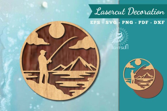 Fishing Round Lasercut Wall Decor SVG 4: A Creative and Practical Addition to Your Space