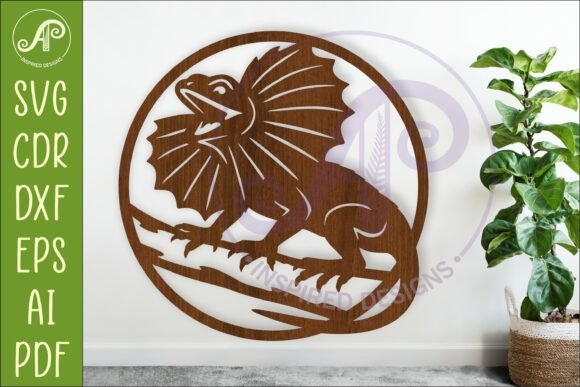 Frilled Lizard Wall Art SVG, Australian
