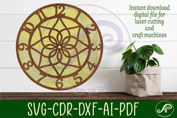 Geometric Design 2 Wall Clock Laser Cut: A Creative and Practical Digital Download