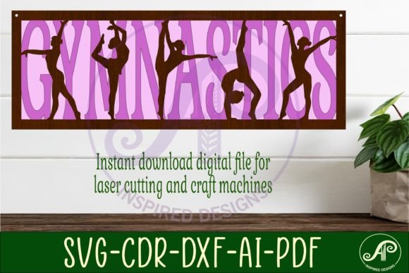 Gymnastics Layered Wall Art Sign, SVG