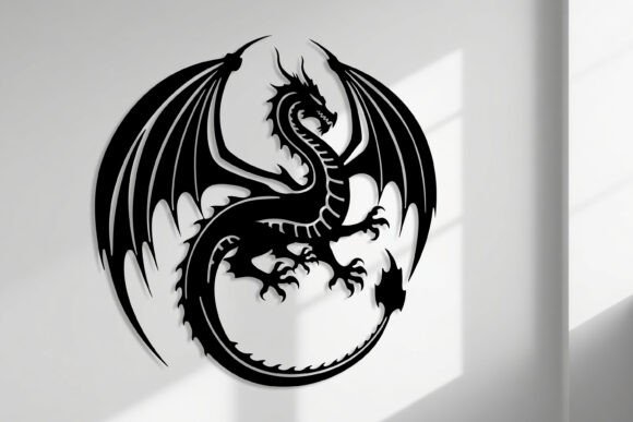 Laser Cut Dragon Wall Art SVG Sign