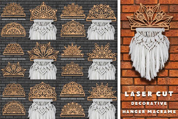Laser Cut Mandala Hanger Macrame Bundle