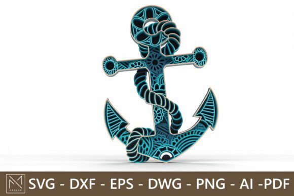 Layered Nautical Anchor Decor Laser Cut: A Coastal Masterpiece for Your Space