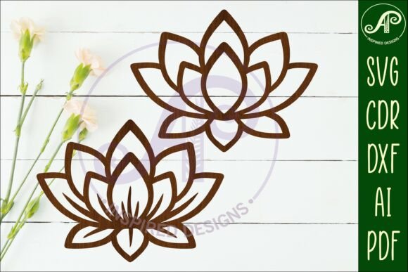 Lotus Flower Wall Art Signs, SVG Files 1