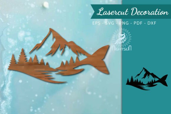 Mountain Fish Lasercut Wall Decor SVG 3: A Creative and Practical Choice for Home and Business