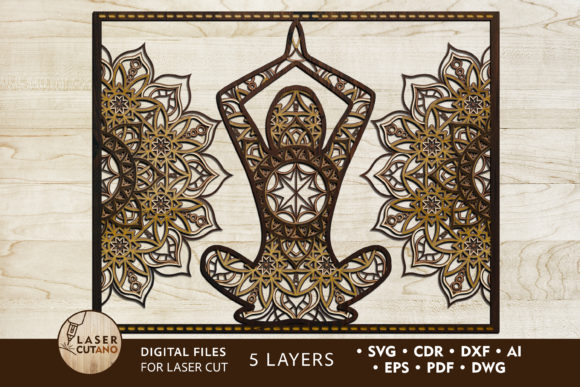 Multilayer Cut File YOGA PANEL Metal Art