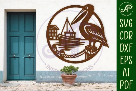 Pelican Wall Sign, Ocean Bird, Port Sign