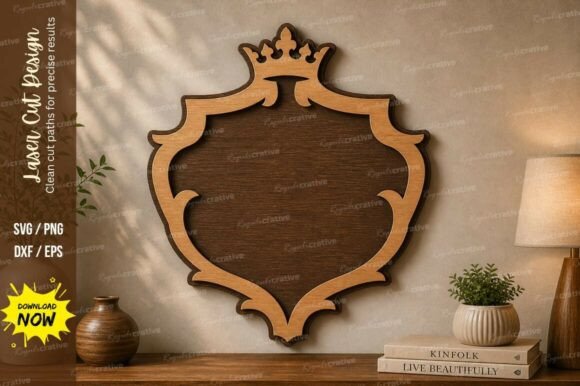 Royal Crown Frame Laser Cut Svg Cutting