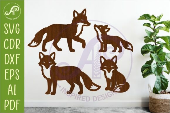 Woodland Animal Silhouette Foxes